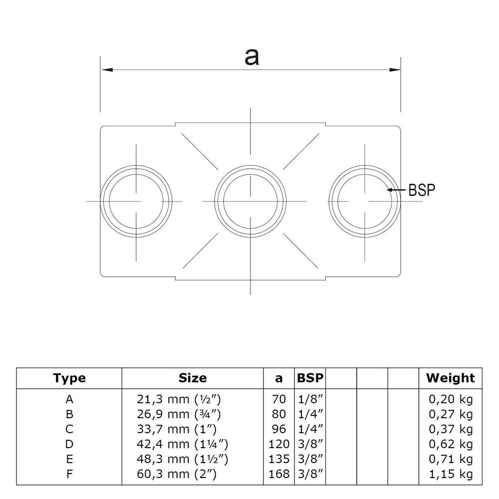 Doos Kruisstuk in 1 vlak-B / 26,9 mm (70 stuks)